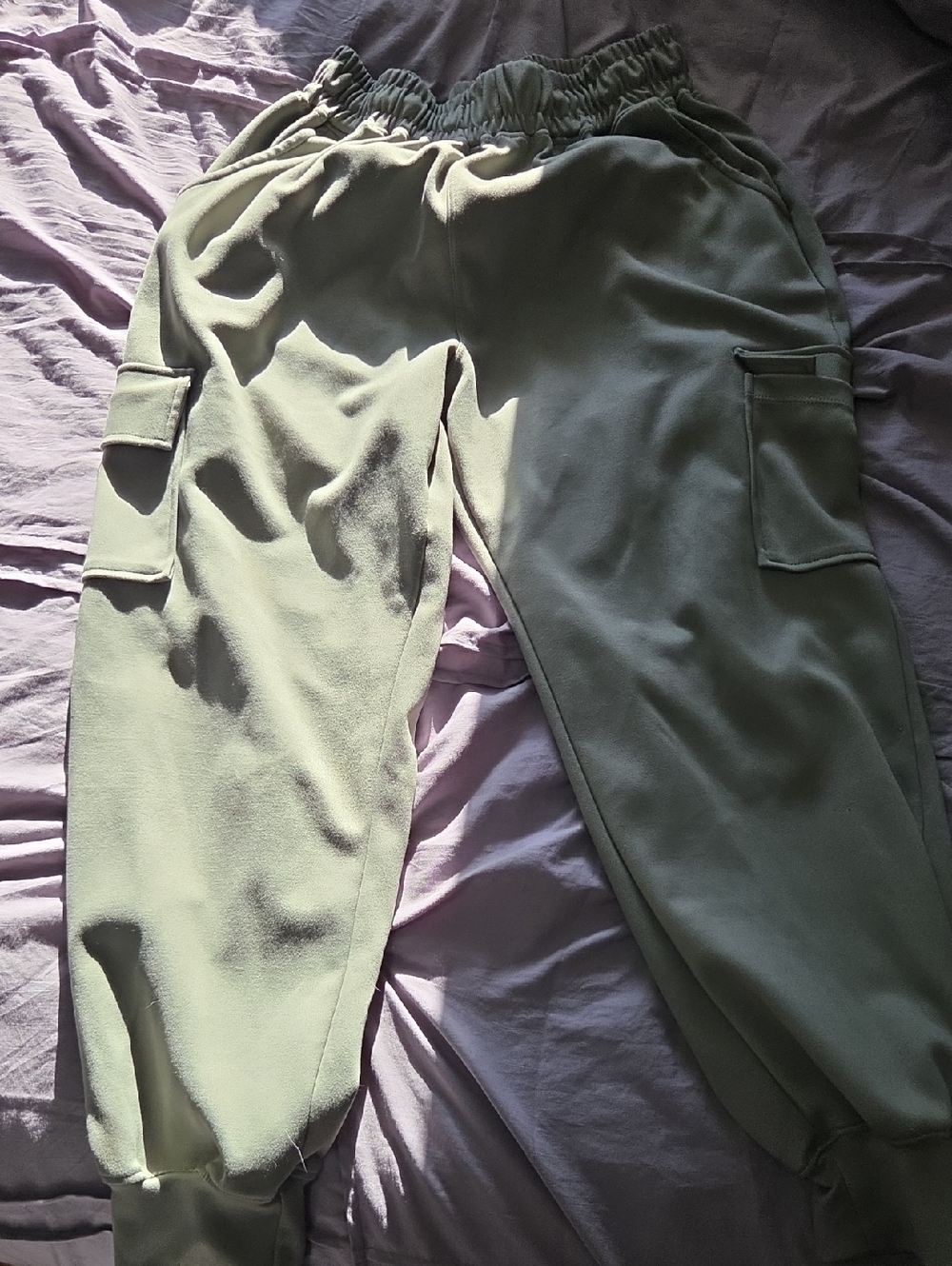 Olive Green Cargo Jogger Sweatpants